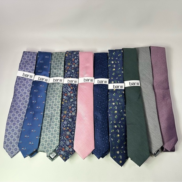 Bar III Other - **10 Pack NWT Men’s Bar III Tie Collection Blue, Pink, Green, Gray